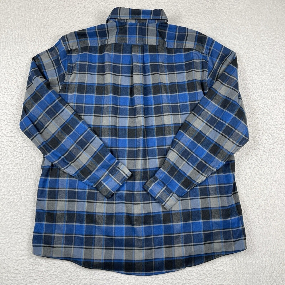 Eddie Bauer Shirt Mens XXL Classic Blue Plaid Country‎ Hike Camp Cabin Outdoors - Picture 2 of 12